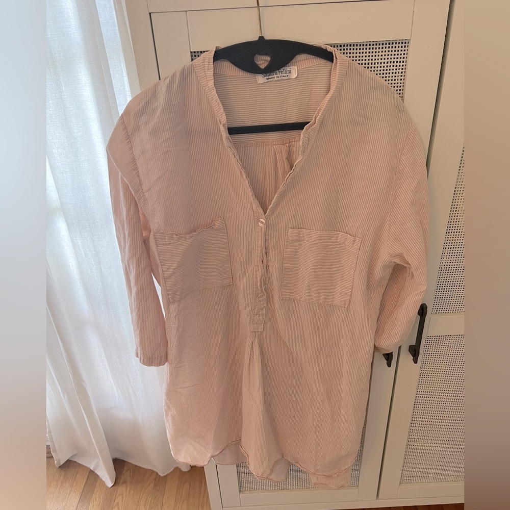Sandra Fellini light pink and white striped blouse from Italy, no size